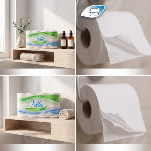Papier toaletowy Vella Premium – 3 warstwy, celuloza
